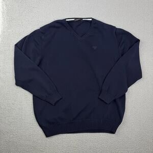 Barbour Cotton V-Neck Pullover Sweater Men's 2XL Dark Navy Blue